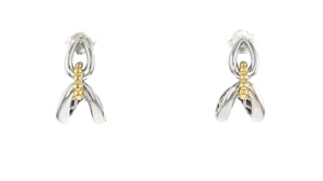 Gabriel & Co. Sterling Silver and 14kt Yellow Gold Interlocking-Link Drop Earrings