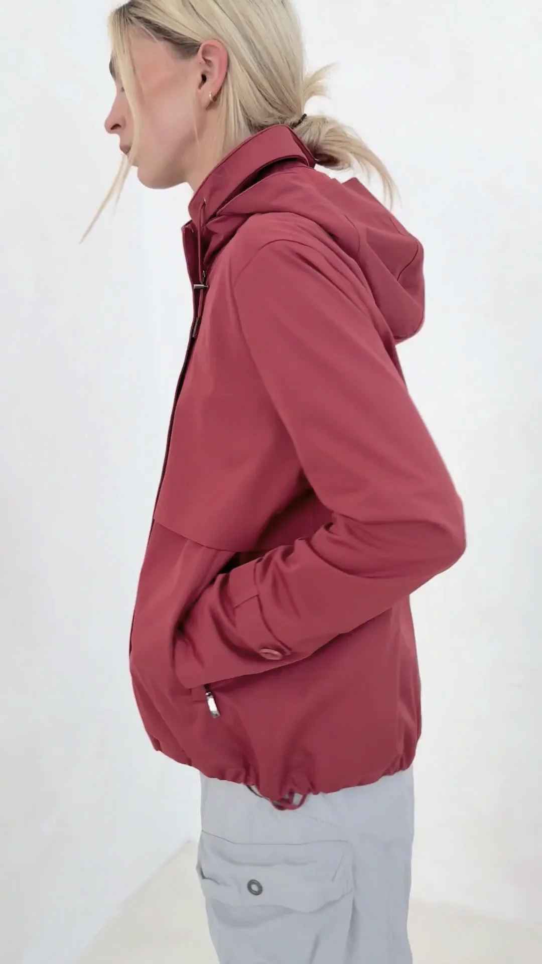 Shop our Ladies red waterproof jacket | Protected Species