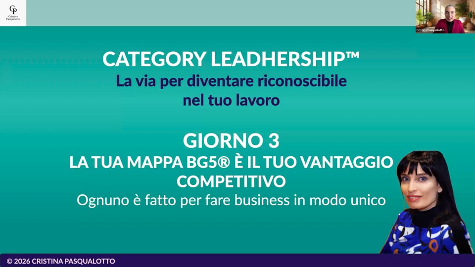 MASTERCLASS_CategoryLeadHership_La tua Mappa BG5® è il tuo vantaggio competitivo