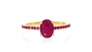 1.70 ct. t.w. Ruby Birthstone Ring in 18kt Gold Over Sterling