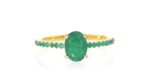 1.50 ct. t.w. Emerald Ring in 18kt Gold Over Sterling