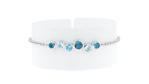 2.20 ct. t.w. Tonal Blue Topaz Bubble Bracelet in Sterling Silver