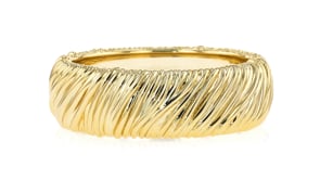 14kt Yellow Gold-Plated Textured Bangle Bracelet