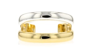Silver and 14kt Gold-Plated Open-Space Cuff Bracelet