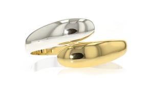 Silver and 14kt Gold-Plated Bypass Bracelet