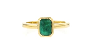 1.00 Carat Emerald Ring in 18kt Gold Over Sterling