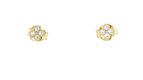 .10 ct. t.w. Lab-Grown Diamond Clover Earrings in 18kt Gold Over Sterling