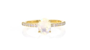 Opal Birthstone Ring in 18kt Gold Over Sterling