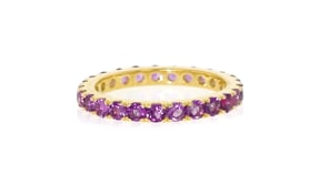 1.40 ct. t.w. Amethyst Eternity Band in 18kt Gold Over Sterling