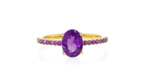 1.40 ct. t.w. Amethyst Birthstone Ring in 18kt Gold Over Sterling