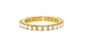 2.5mm Cultured Pearl Eternity Band in 18kt Gold Over Sterling