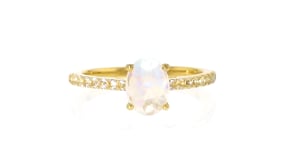 Moonstone Birthstone Ring in 18kt Gold Over Sterling