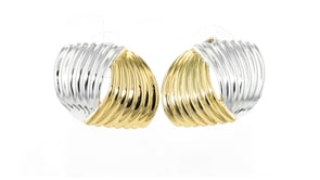 Silver and 14kt Gold-Plated Twisted Earrings