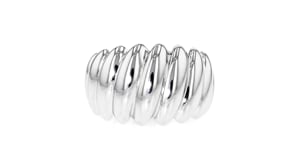 Italian Rhodium-Plated Bubble Ring