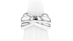 Italian Rhodium-Plated Rolling Ring