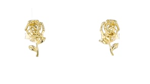 Italian 10kt Yellow Gold Rose Stud Earrings
