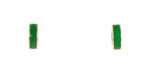Jade and 18kt Gold Over Sterling Reversible Huggie Hoop Earrings