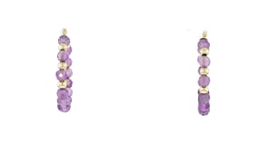 1.80 ct. t.w. Amethyst Bead Hoop Earrings with 10kt Yellow Gold