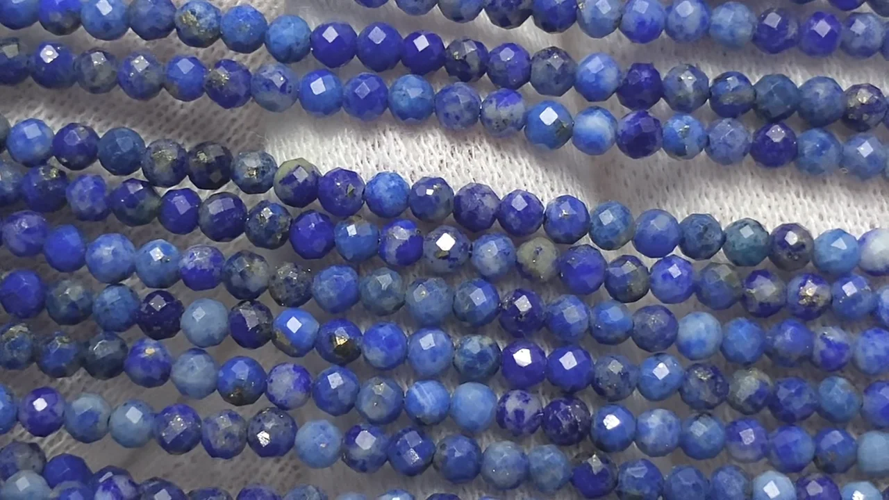 ラピスラズリ ラウンドカット2mm 1連(ネックレス)｜天然石ビーズの卸