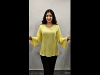 Yellow Floral Aari Embroidered Rayon Top