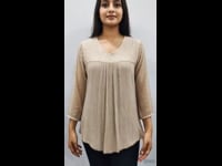 Designer Top Women Georgette Schiffli Embroidered V-Neck Tunic