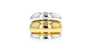 Silver and 14kt Gold-Plated Three-Row Ring