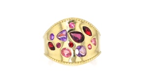 1.54 ct. t.w. Multi-Gemstone Ring in 18kt Gold Over Sterling