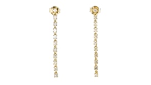 .62 ct. t.w. Diamond Linear Drop Earrings in 18kt Gold Over Sterling