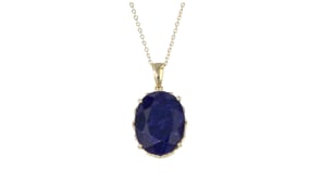 15.00 Carat Sapphire Pendant Necklace in 18kt Gold Over Sterling