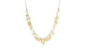 Italian 18kt Gold Over Sterling Spring-Inspired Charm Necklace with 3.5-4mm Cultured Pearls