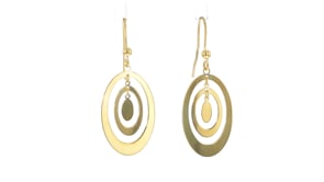 Italian 10kt Yellow Gold Curvy Concentric Oval Drop Earrings