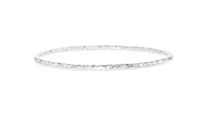 Italian Sterling Silver Hammered Bangle Bracelet