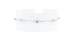 .80 ct. t.w. Bezel-Set Swiss Blue Topaz Station Bracelet in Sterling Silver