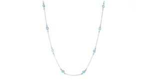 1.70 ct. t.w. Bezel-Set Swiss Blue Topaz Station Necklace in Sterling Silver