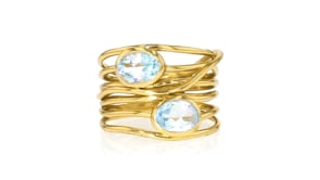1.70 ct. t.w. Sky Blue Topaz Highway Ring in 18kt Gold Over Sterling