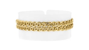 18kt Gold Over Sterling Two-Row Link Bracelet