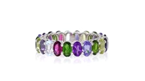 5.40 ct. t.w. Multi-Gemstone Eternity Band in Sterling Silver