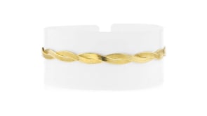 Italian 18kt Gold Over Sterling Twisted Herringbone Bracelet