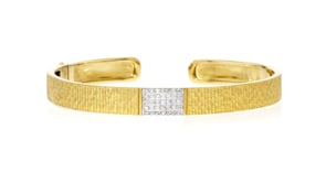 .15 ct. t.w. Diamond Cuff Bracelet in 18kt Gold Over Sterling