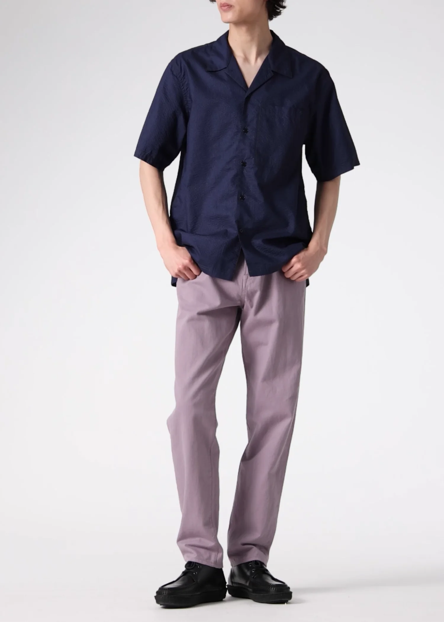 Paul Smith メッシュツイードシャツブルゾン シャイニーシアサッカー シャツブルゾン（ネイビー） ｜ポール・スミス