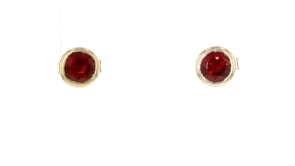 Bezel-Set Birthstone Earrings in 18kt Gold Over Sterling