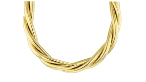 Italian Flex Braided Necklace with 18kt Gold Over Sterling