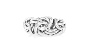 Rhodium-Plated Byzantine Ring