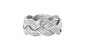 Rhodium-Plated Braided Ring