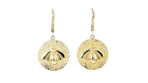 14kt Yellow Gold-Plated Bumblebee Drop Earrings