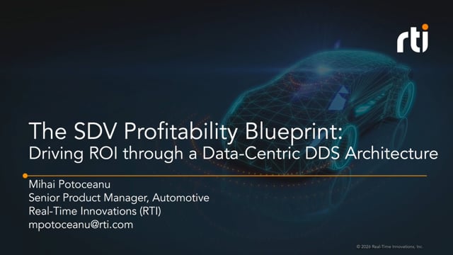 The SDV profitability blueprint: Driving ROI through a data-centric DDS architecture