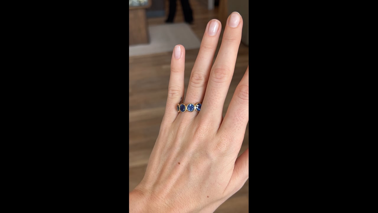 11.79 Blue Sapphire Eternity Band 18k Yellow Gold – Filigree Jewelers