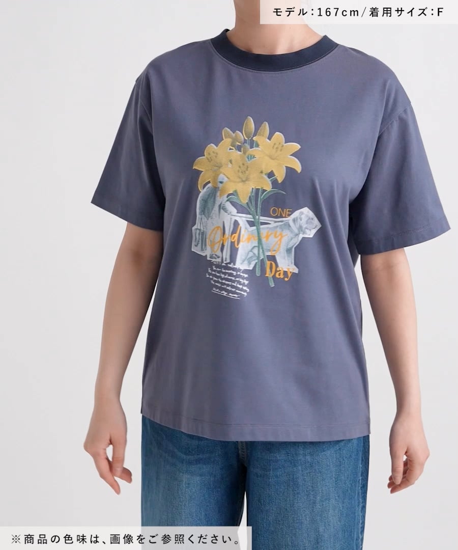 daily CLIP】フラワーコラージュミドルTシャツ | [公式]スタディオ