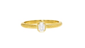 .21 Carat Emerald-Cut Lab-Grown Diamond Twisted Ring in 18kt Gold Over Sterling