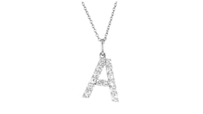 Lab-Grown Diamond Initial Pendant Necklace in Sterling Silver